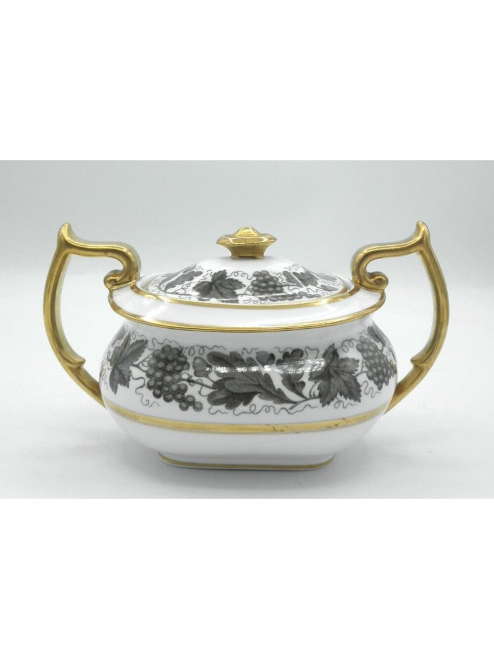 Kent Grey by Tiffany Covered Sugar Bowl Pattern Code TICKENGR Spode